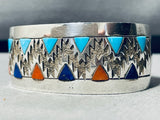External Hallmark!! Very Rare Vintage Native American Navajo Turquoise Sterling Silver Bracelet-Nativo Arts