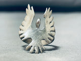 Intricate Vintage Native American Navajo Sterling Silver Eagle Immense Ring-Nativo Arts