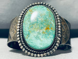 Mid Century Royston!! Vintage Native American Navajo Turquoise Sterling Silver Bracelet-Nativo Arts