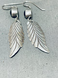 One Of The Best Vintage Native American Navajo Onyx Sterling Silver Earrings-Nativo Arts