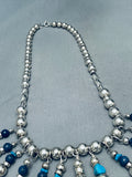 The Coolest Vintage Native American Navajo Lapis Sterling Silver Necklace-Nativo Arts