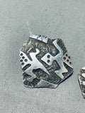 Marvelous Native American Navajo Sterling Silver Gekkos Earrings-Nativo Arts