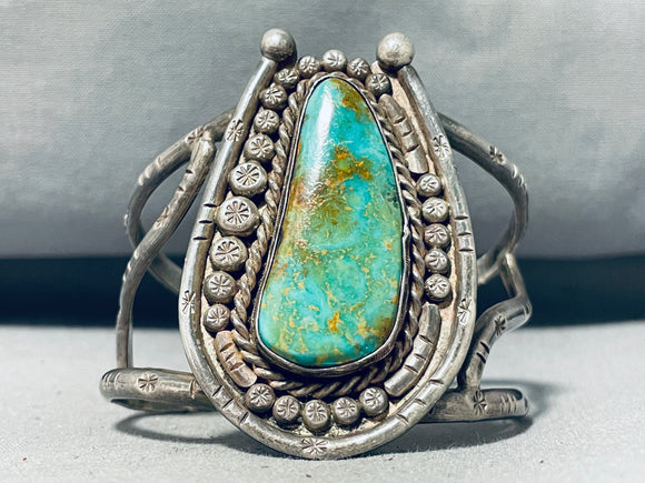 Unforgettable Vintage Native American Navajo Royston Turquoise Sterling Silver Bracelet-Nativo Arts