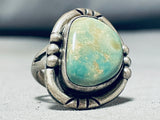 Vintage Navajo Royston Turquoise Sterling Silver Ring – Large Stone Size 10.5-Nativo Arts
