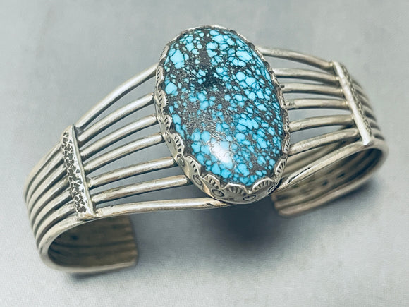 One Of The Best Ever Vintage Native American Navajo Spiderweb Turquoise Sterling Silver Bracelet-Nativo Arts