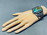 Pure Opulence: Vintage Native American Navajo Royston Turquoise Sterling Silver Bracelet-Nativo Arts