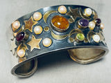 Gold Stars And Moon!!! Vintage Sterling Silver Sugulite Bracelet-Nativo Arts