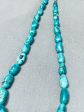 Chunky Spiderweb Turquoise Vintage Native American Navajo Sterling Silver Necklace