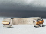 Special White Stone Vintage Native American Navajo 6 Inch Wrist Sterling Silver Bracelet-Nativo Arts