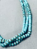 Fab Turquoise Disc Heishi Sterling Silver Necklace
