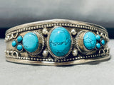 Lu Tsosie Vintage Native American Navajo Turquoise Sterling Silver Bracelet-Nativo Arts