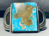 Museum Old Deposit Kingman Turquoise Vintage Native American Navajo Sterling Silver Bracelet-Nativo Arts