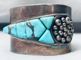 One Of Most Unique Ever Vintage Native American Navajo Turquoise Inlay Sterling Silver Bracelet-Nativo Arts