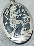 Cheryl Wadsworth Vintage Native American Hopi Sterling Silver Kachina Eagle Necklace-Nativo Arts