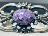 Jaw To The Floor Vintage Native American Navajo Charoite Sterling Silver Bracelet-Nativo Arts