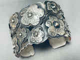 The Most Unique Native American Navajo Flower Sterling Silver Bracelet Cuff-Nativo Arts