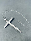 Incredible Vintage Native American Navajo Turquoise Cross Sterling Silver Necklace