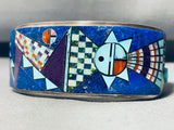 Danny Clark 6.5 Inch Wrist Vintage Native American Navajo Turquoise Sterling Silver Bracelet-Nativo Arts