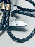 Sammy Smith Frog Vintage Native American Navajo Turquoise Inlay Sterling Silver Bolo Tie-Nativo Arts
