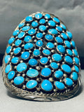 One Of The Best Ever Vintage Native American Navajo Circular Turquoise Sterling Silver Bracelet-Nativo Arts