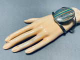 Native American Best Vintage Santo Domingo Rainbow Calsilica Jasper Sterling Silver Bracelet-Nativo Arts