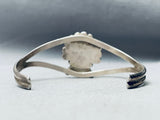 Detailed Vintage Zuni Turquoise Chief Sterling Silver Inlay Bracelet-Nativo Arts