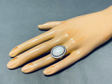 Stunning Vintage Native American Navajo Synth Opal Sterling Silver Ring-Nativo Arts