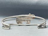 Extremely Detailed Vintage Native American Navajo Bear Inlay Sterling Silver Bracelet