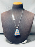 Fascinating Native American Navajo Denim Lapis Sterling Silver Necklace Signed-Nativo Arts