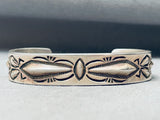 Important Vintage Native American Navajo Ray Adakai Sterling Silver Heavy Repoussed Bracelet-Nativo Arts