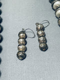 Authentic Vintage Native American Navajo Sterling Silver Necklace And Earring Set-Nativo Arts