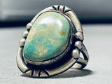 Vintage Navajo Royston Turquoise Sterling Silver Ring – Large Stone Size 10.5-Nativo Arts