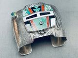 One Of The Best Ever Vintage Native American Zuni Kachina Turquoise Sterling Silver Bracelet-Nativo Arts