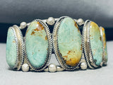 Jaw Dropping Vintage Native American Navajo Green Turquoise Sterling Silver Bracelet-Nativo Arts