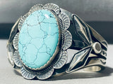 Tammy Nelson Vintage Native American Navajo Spiderweb Turquoise Sterling Silver Bracelet-Nativo Arts