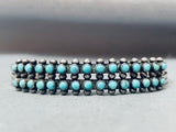 Snake Eyes Turquoise Vintage Native American Zuni Sterling Silver Bracelet Cuff-Nativo Arts