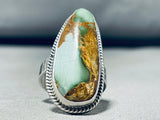 Signed Native American Navajo Royston Turquoise Sterling Silver Ring-Nativo Arts