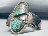 One Of Craziest Vintage Native American Navajo Green Turquoise Sterling Silver Bracelet-Nativo Arts