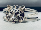 Face The Tiger!!! Vintage Sterling Silver Bracelet Cuff-Nativo Arts