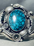 Indian Mountain Mine!! Vintage Native American Navajo Sterling Silver Turquoise Bracelet-Nativo Arts
