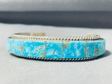 Native American Stunning Inlay Navajo Turquoise Sterling Silver Bracelet-Nativo Arts
