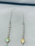 One Of The Coolest Ever Vintage Native American Navajo Green Turquoise Sterling Silver Necklace-Nativo Arts