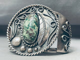 One Of The Best Vintage Navajo Veriscite Sterling Sil Ver Bracelet-Nativo Arts