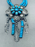 One Of The Best Ever Vintage Native American Navajo Turquoise Sterling Silver Necklace-Nativo Arts