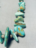 Chunky Older Vintage Native American Navajo Royston Turquoise Sterling Silver Necklace-Nativo Arts