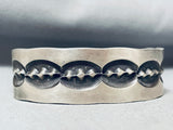 Heavy 119 G Deep Stamp Sterling Silver Vintage Native American Navajo Bracelet