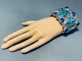 Important Tony Aguilar Sr Vintage Santomdoomingo Sterling Silver Bracelet-Nativo Arts