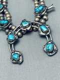 Fab Vintage Native American Navajo Turquoise Sterling Silver Squash Blossom Necklace Old-Nativo Arts