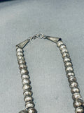 Exceptional Vintage Native American Navajo Blue Gem Turquoise Sterling Silver Squash Necklace-Nativo Arts