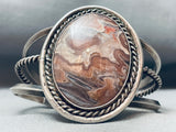 Coolest Natural Desert Scene Vintage Native American Navajo Agate Sterling Silver Bracelet-Nativo Arts